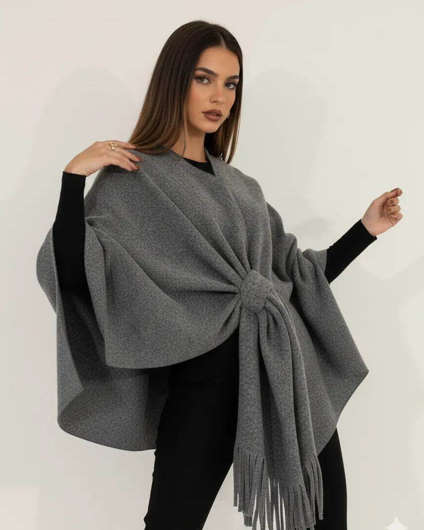 Mantella con nodo e frange UNICA by Ironica