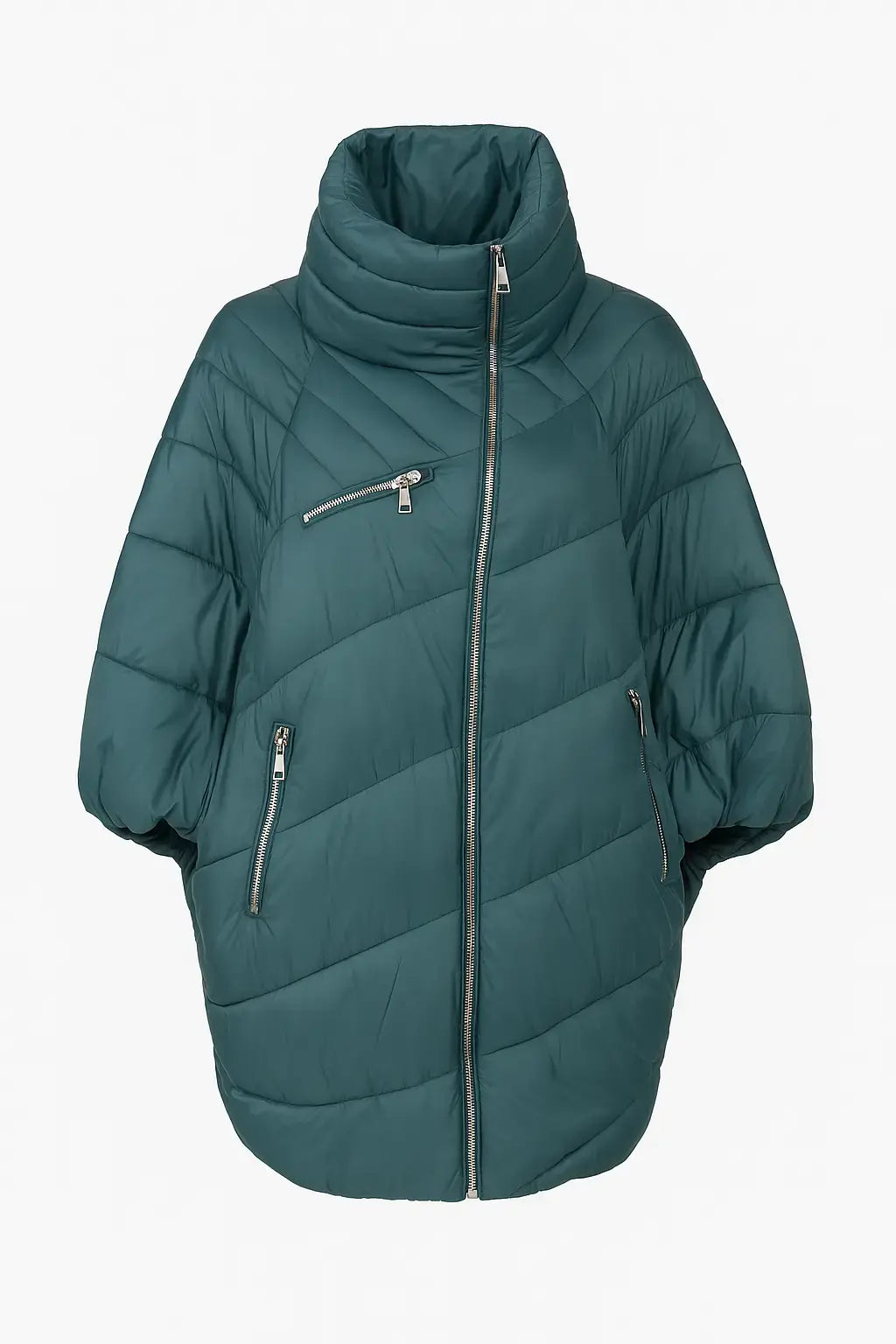 Mantella imbottita DORABELLA L / petrolio