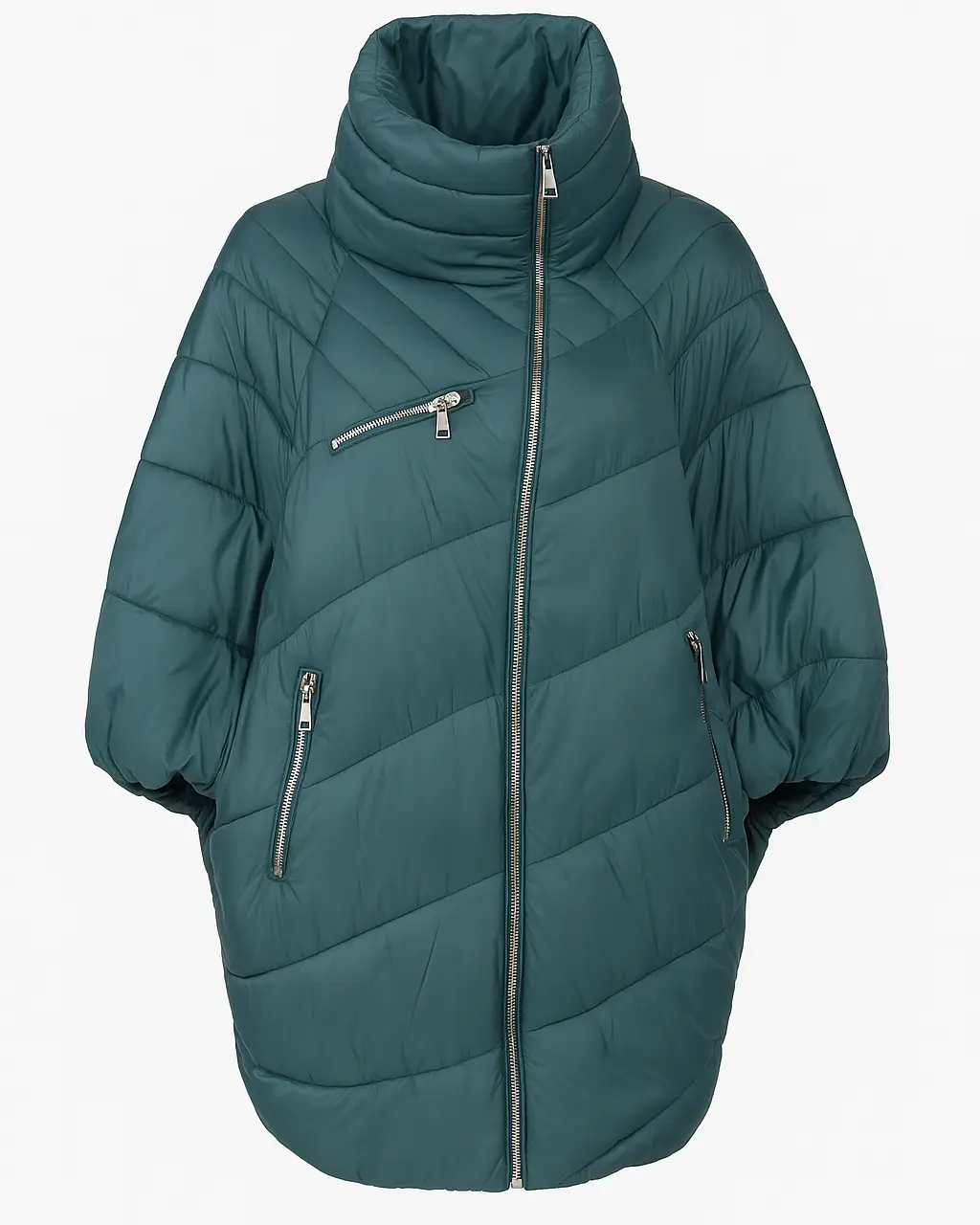 Mantella imbottita DORABELLA L / petrolio