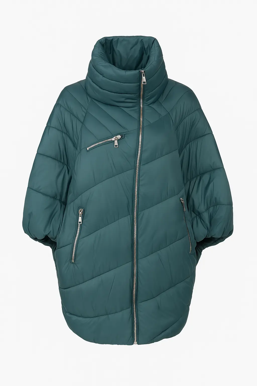 Mantella imbottita DORABELLA L / petrolio