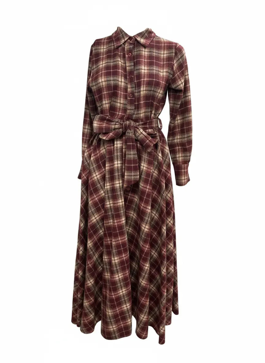 Maxi chemisier tartan IRONICA