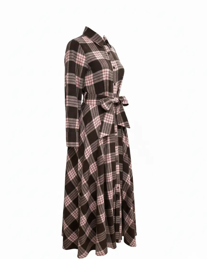 Maxi chemisier tartan IRONICA