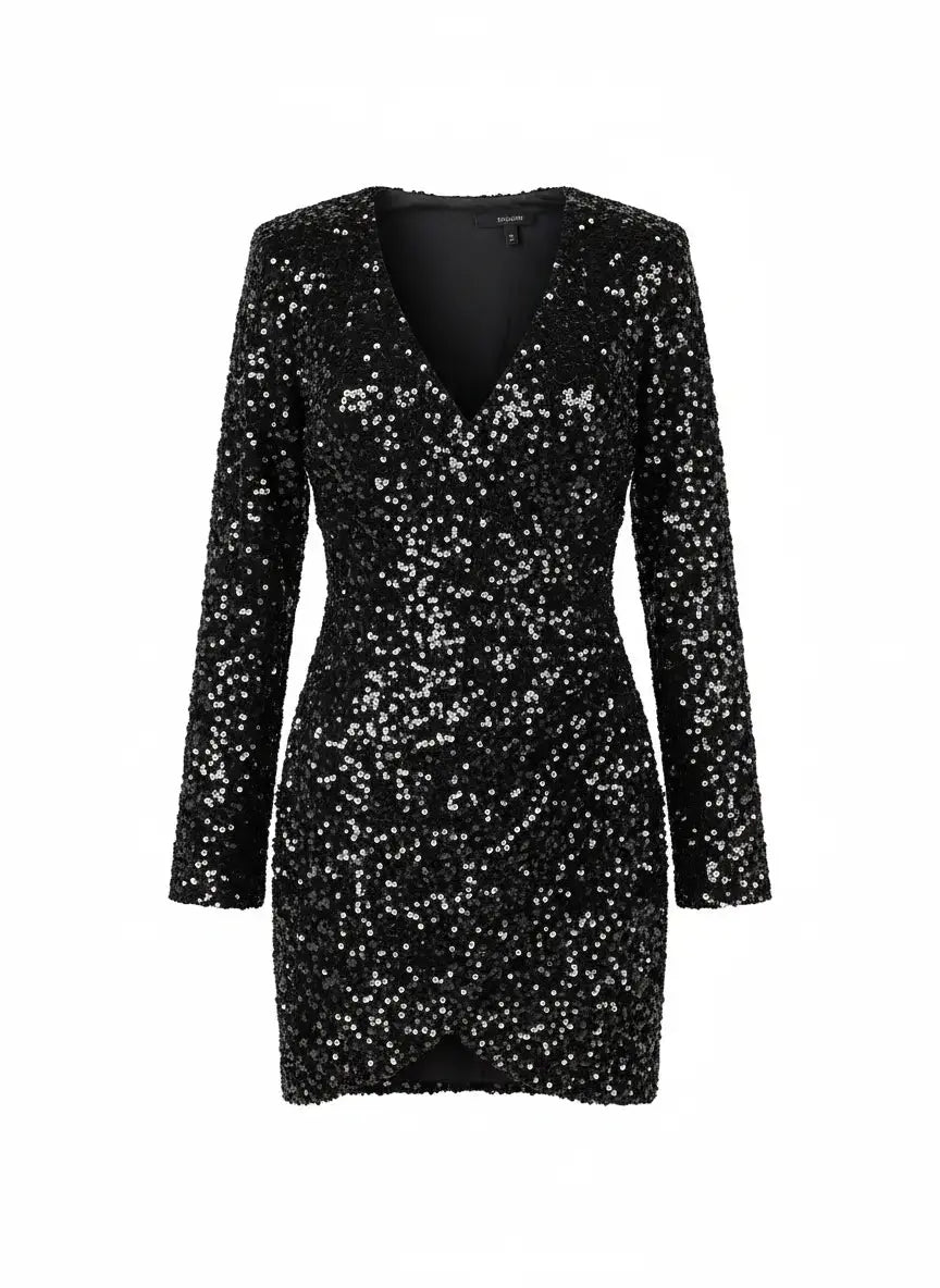 Mini Dress Paillettes "Wrap & Shine" IRONICA