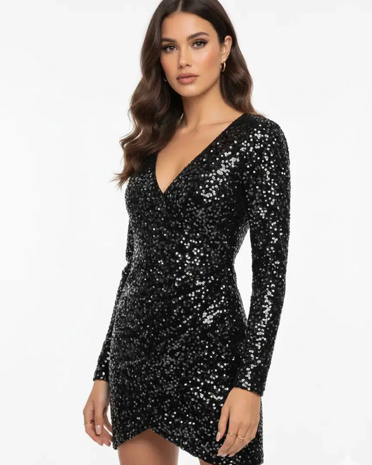 Mini Dress Paillettes "Wrap & Shine" IRONICA