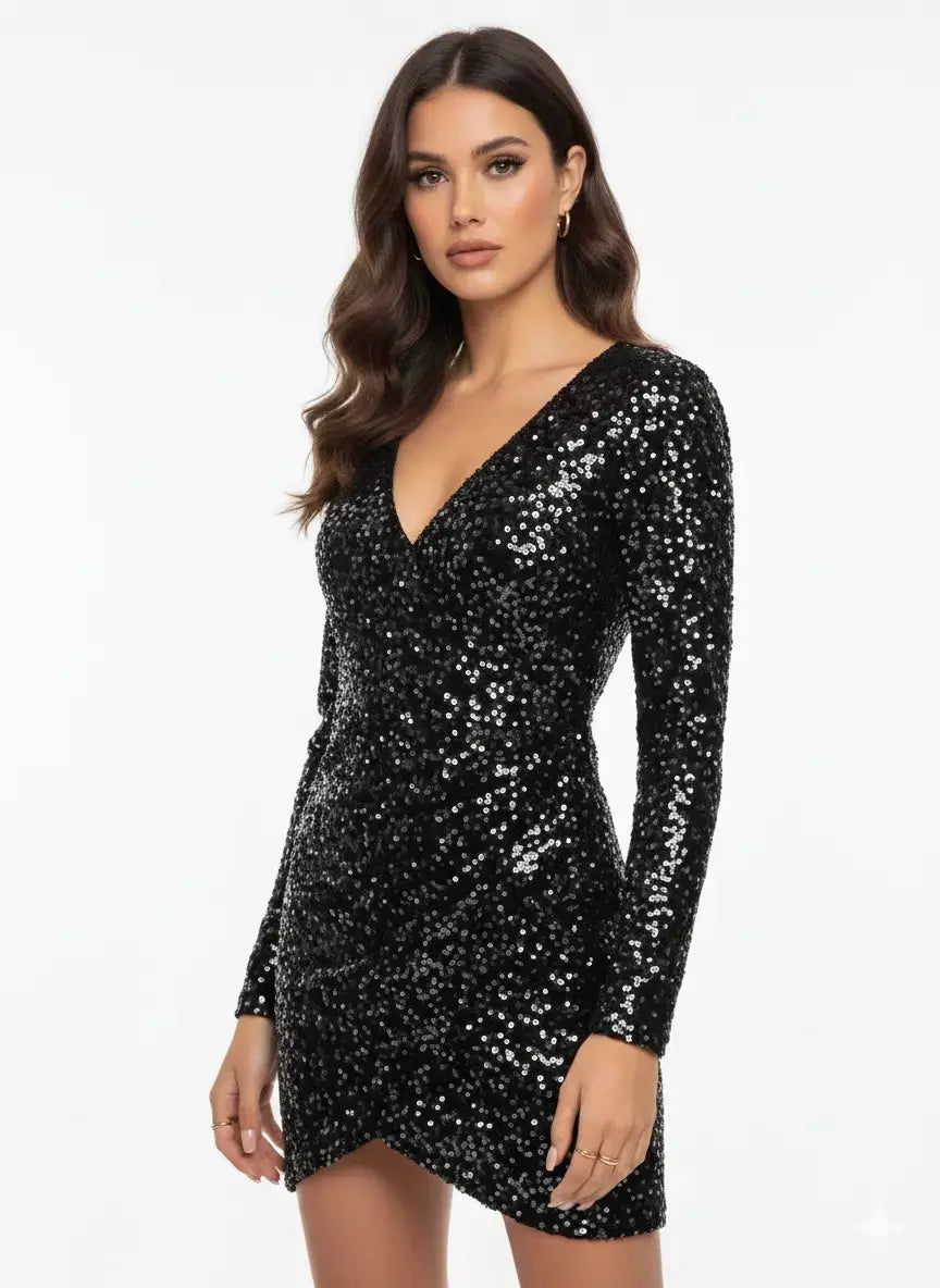 Mini Dress Paillettes "Wrap & Shine" IRONICA