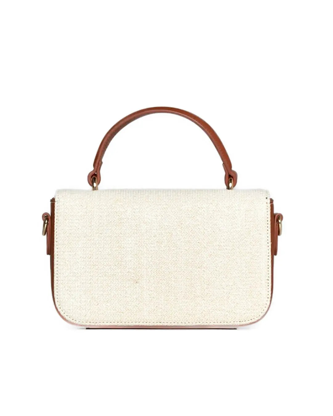 Mini bag in rafia con dettagli in ecopelle e tracolla a catena BEIGE DORABELLA