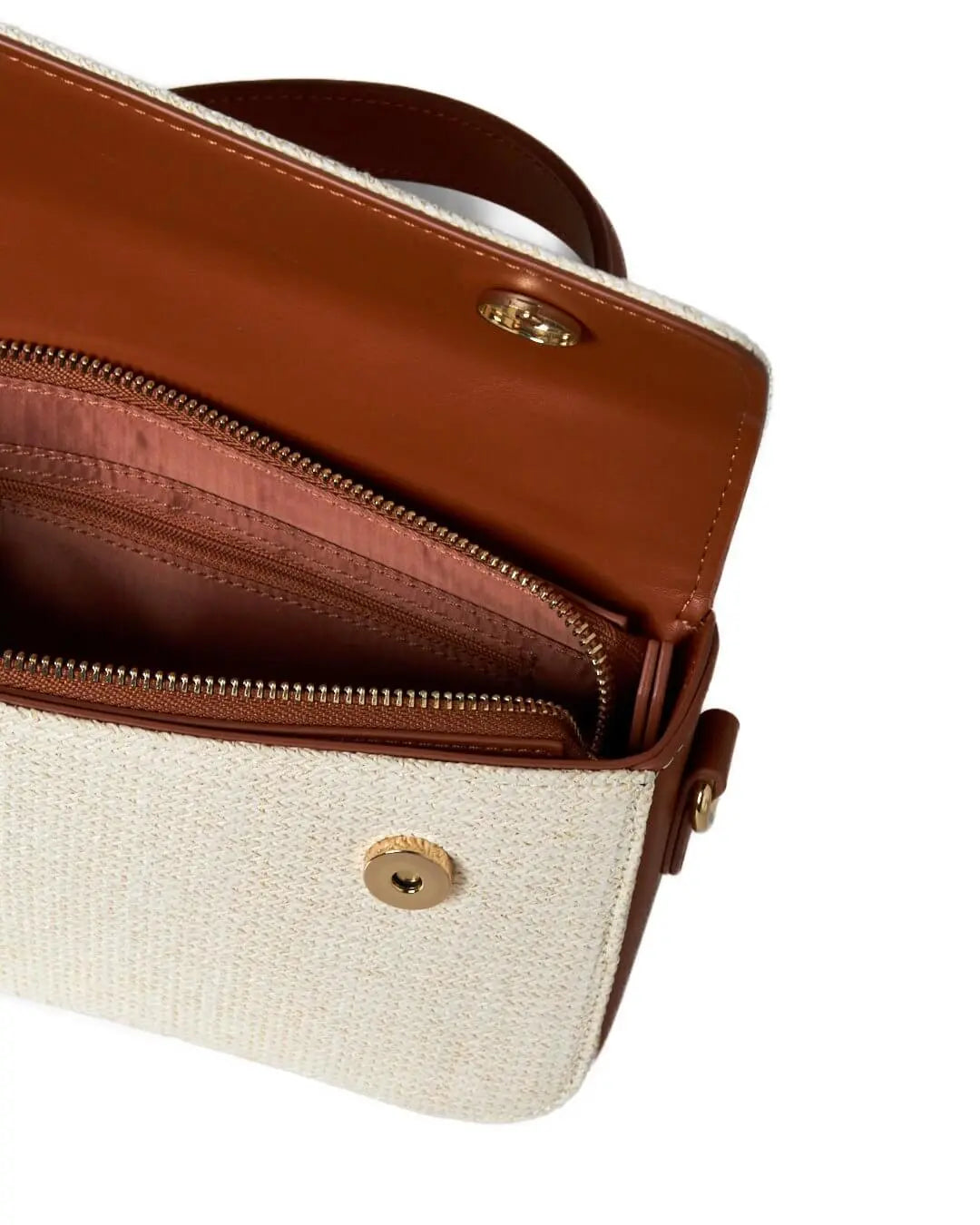 Mini bag in rafia con dettagli in ecopelle e tracolla a catena BEIGE DORABELLA