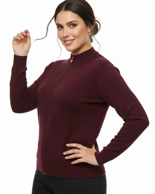 Mock neck zip con applicazione DORABELLA PIU'