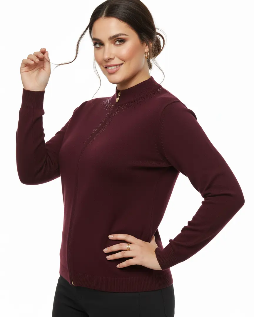 Mock neck zip con applicazione DORABELLA PIU'