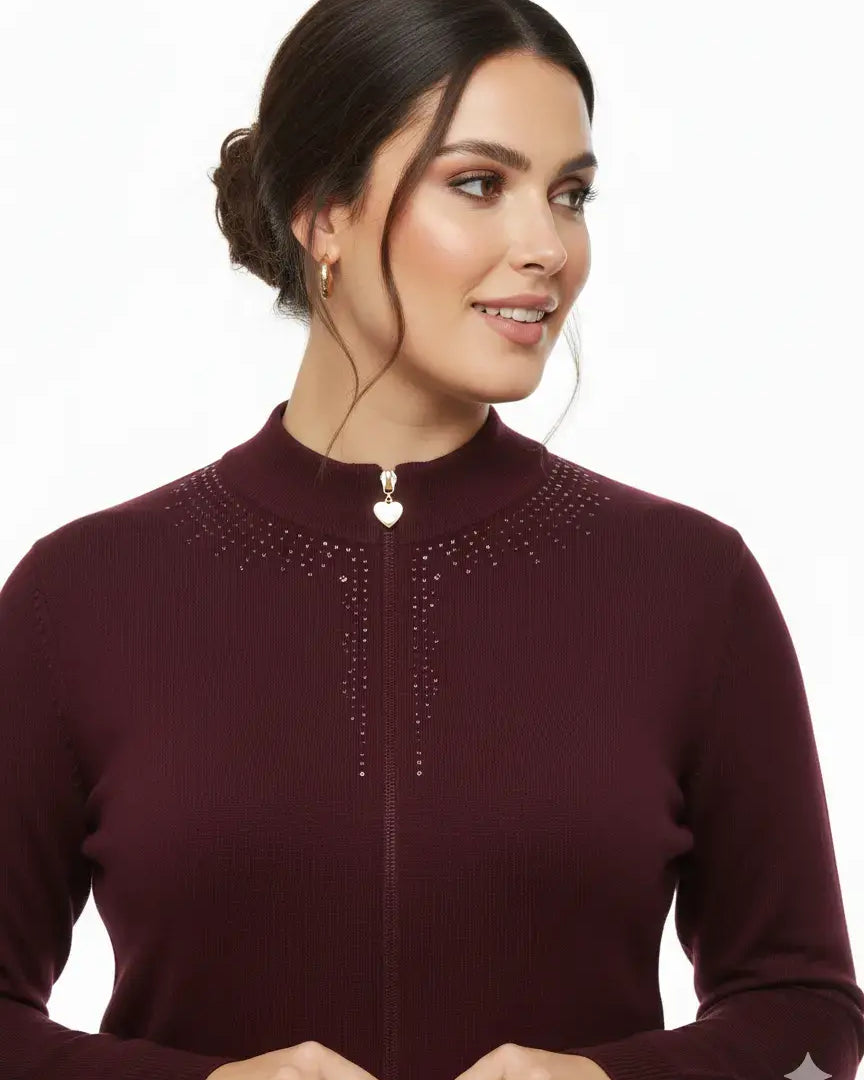 Mock neck zip con applicazione DORABELLA PIU'