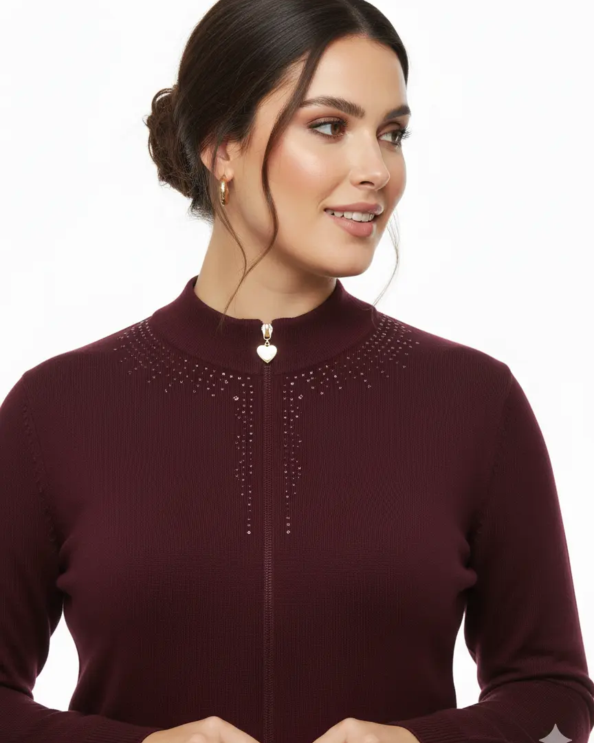 Mock neck zip con applicazione DORABELLA PIU'