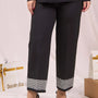PANTALONE TINTA UNITA CON FONDO FANTASIA NERO DORABELLA