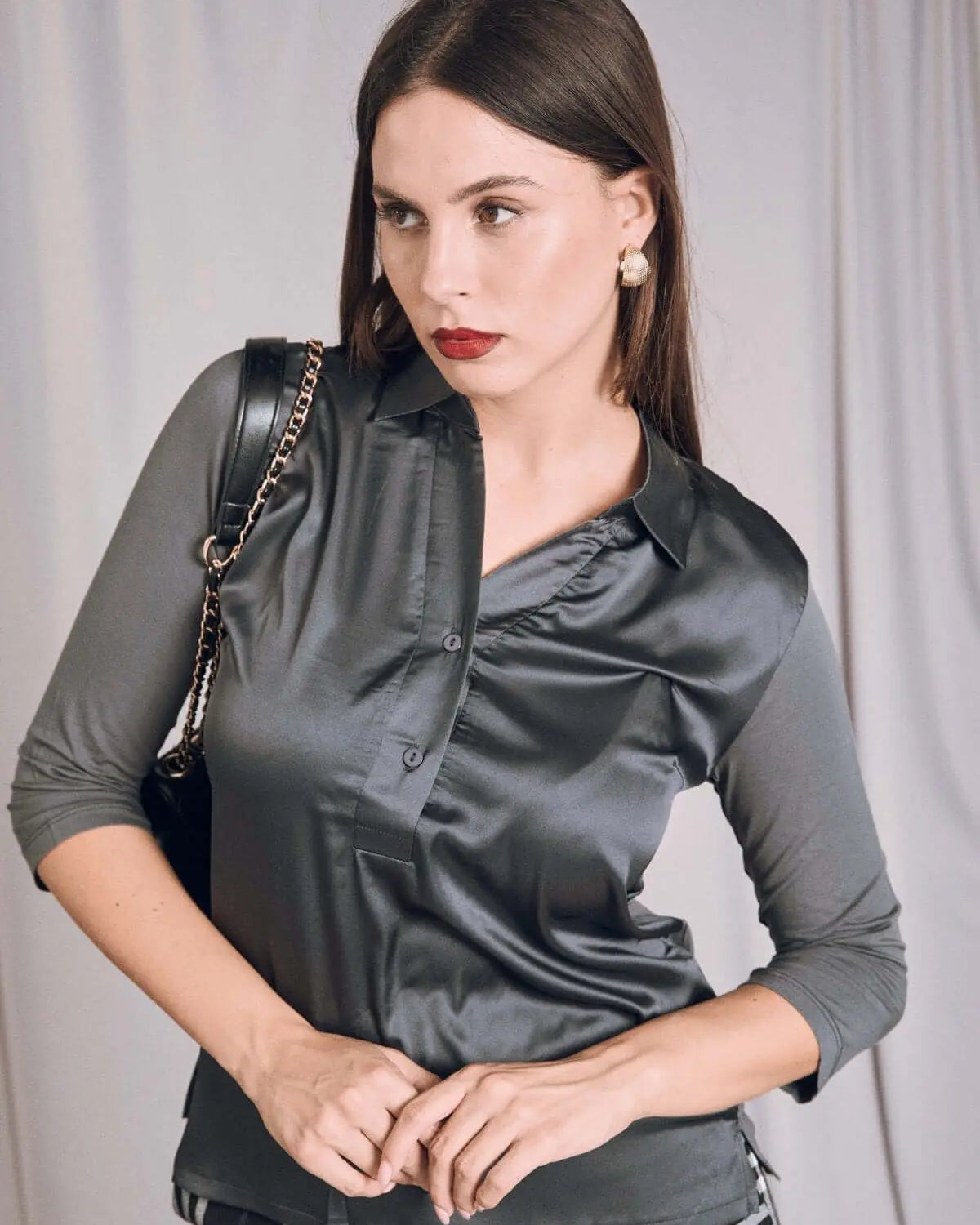 POLO BI-MATERIALE PIOMBO DORABELLA XXXL