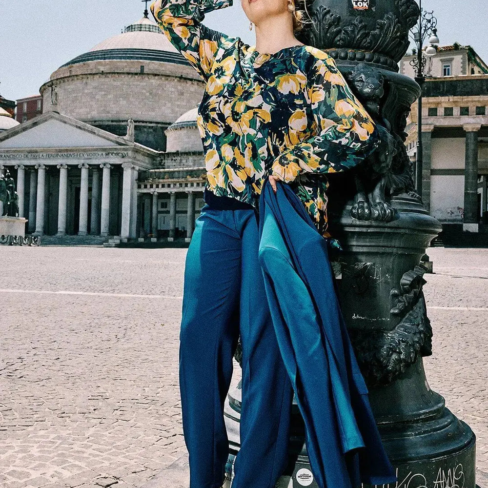 Pantalone a gamba dritta con elastico posteriore OTTANIO DORABELLA PIU' 49