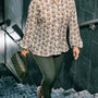 Pantalone a gamba dritta con risvolto sul fondo e applicazione strass posteriore VERDE MILITARE DORABELLA