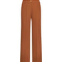 Pantalone a gamba dritta in crêpe elasticizzato tinta unita con bottone metallico. NOCE DORABELLA PIU'