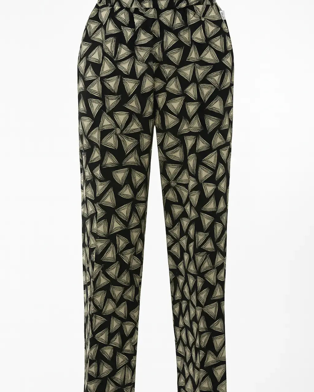 Pantalone a gamba dritta in misto viscosa a fantasia con coulisse in vita DORABELLA PIU'