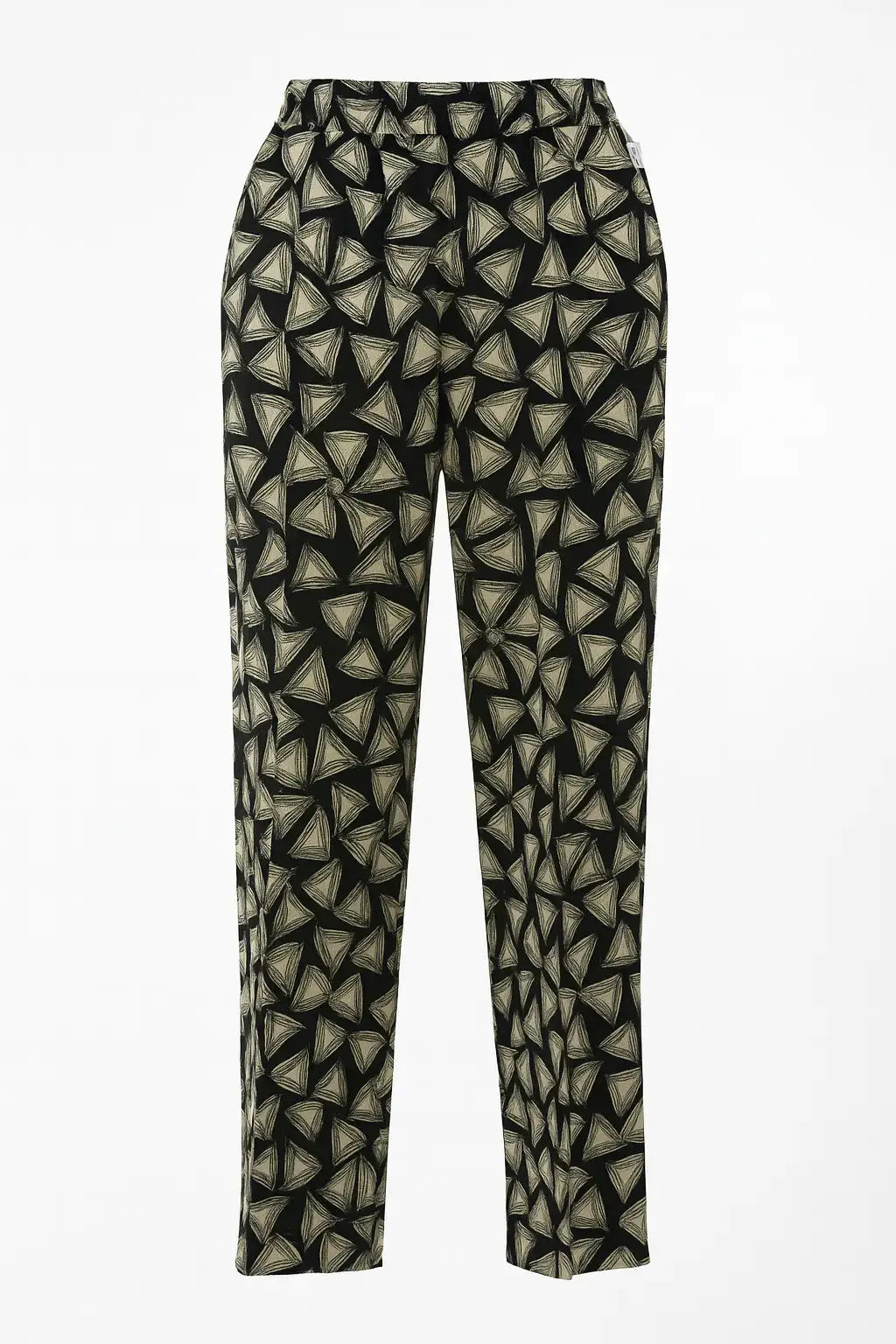 Pantalone a gamba dritta in misto viscosa a fantasia con coulisse in vita DORABELLA PIU'