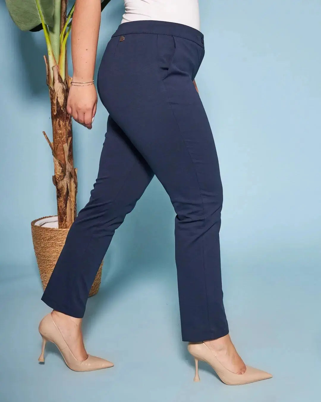 Pantalone a gamba dritta in punto Milano BLU DORABELLA