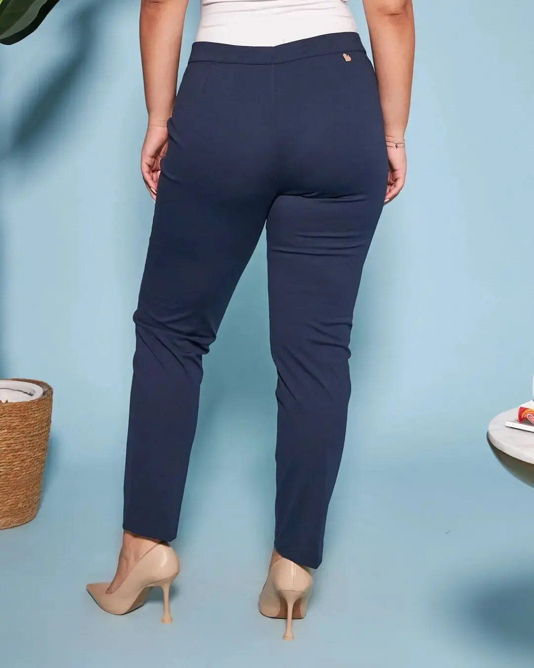 Pantalone a gamba dritta in punto Milano BLU DORABELLA