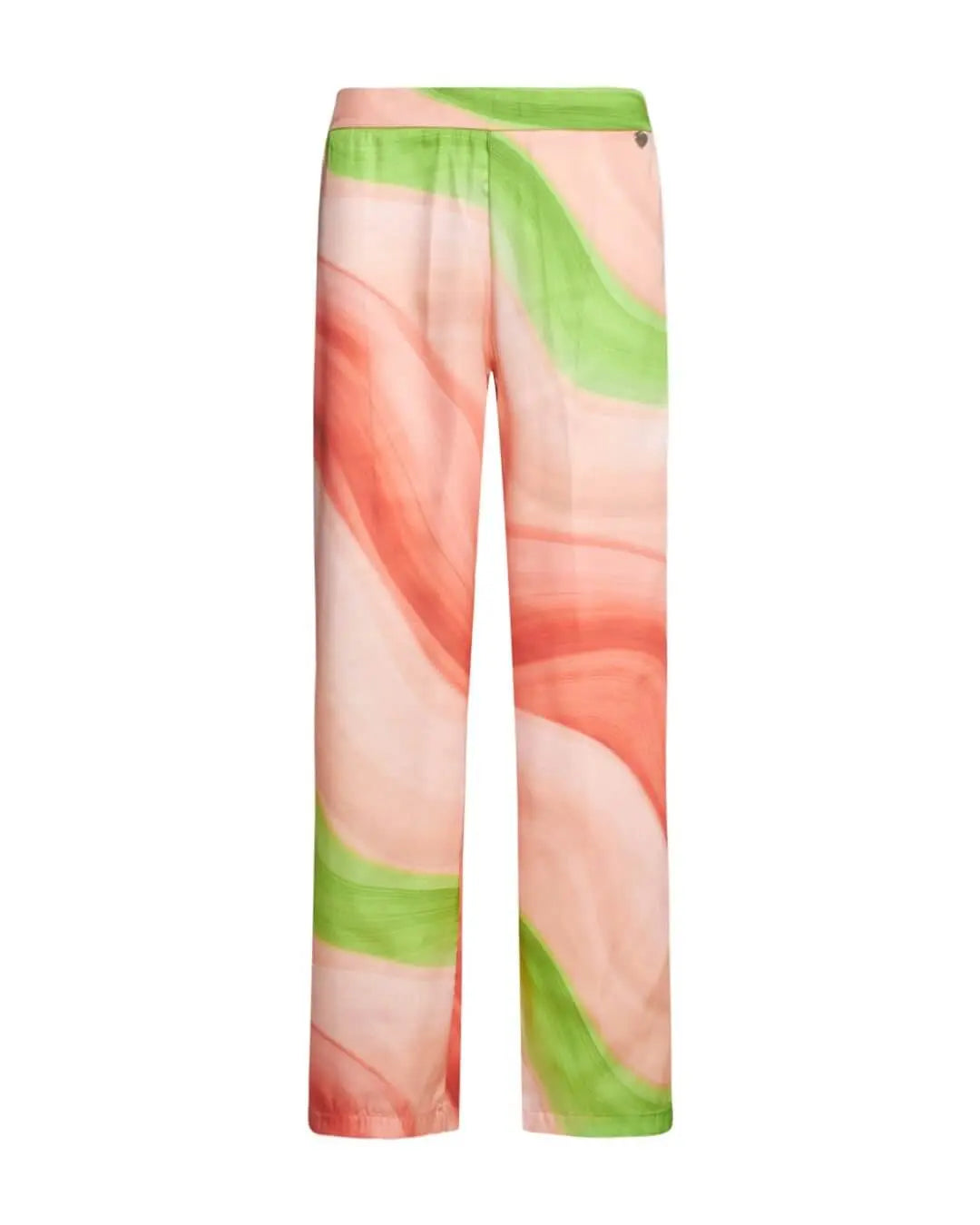 Pantalone a gamba dritta in raso con fantasia astratta sfumata CIPRIA DORABELLA