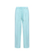 Pantalone a gamba dritta in twill di viscosa tinta unita con coulisse in vita. VERDE ACQUA DORABELLA