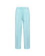 Pantalone a gamba dritta in twill di viscosa tinta unita con coulisse in vita. VERDE ACQUA DORABELLA