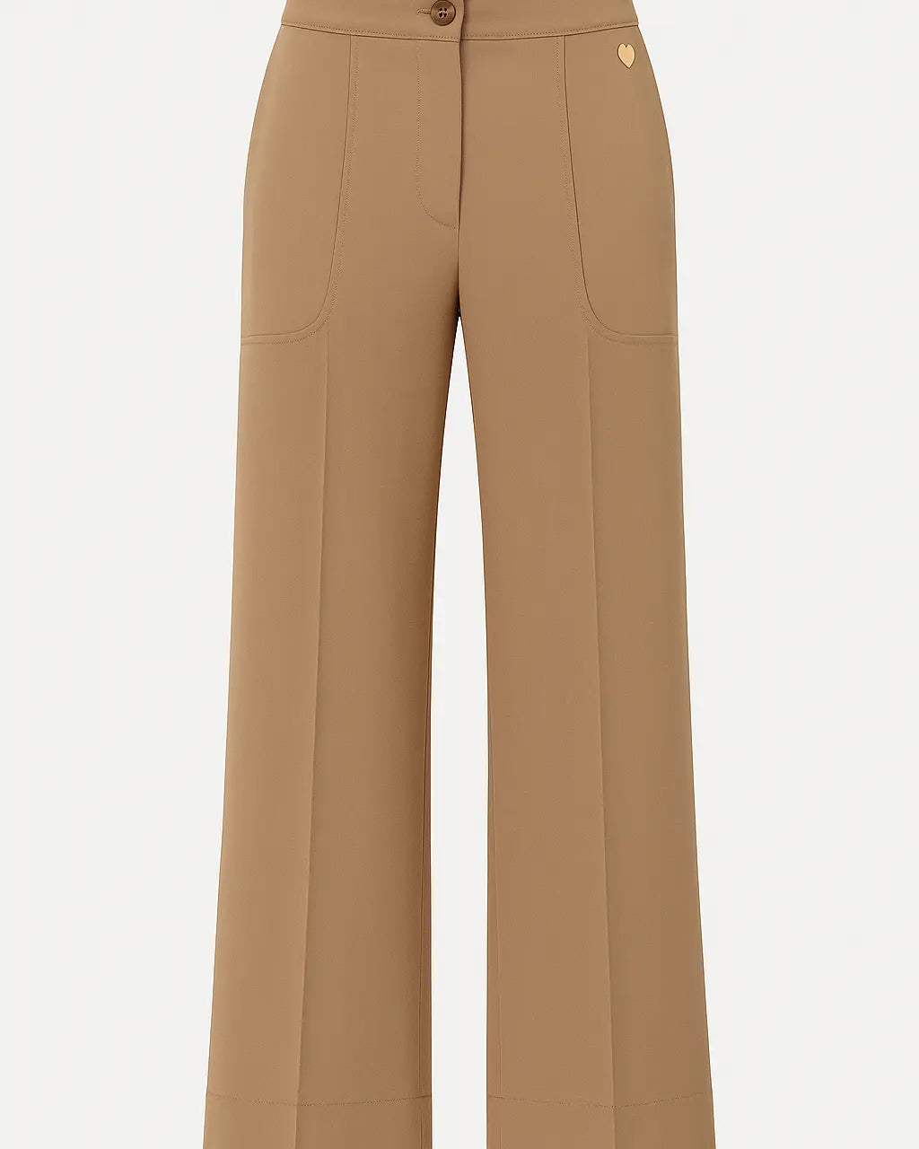 Pantalone a palazzo con tasche sagomate e nervures frontali in viscosa DORABELLA PIU'