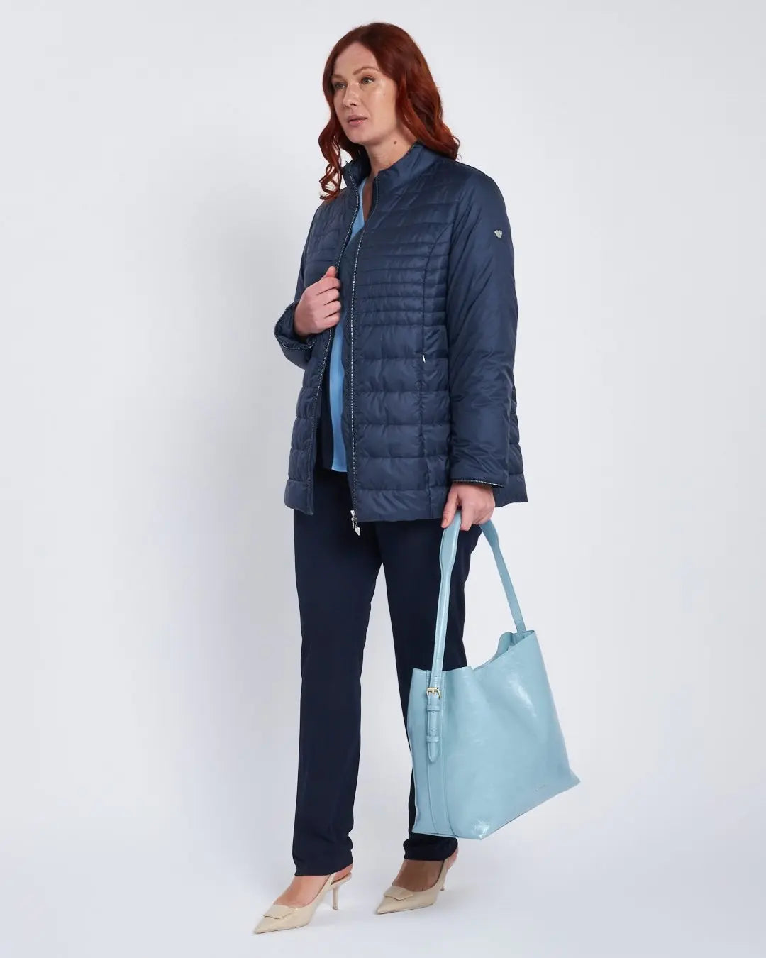 Pantalone a palazzo con vita elastica BLU DORABELLA PIU'