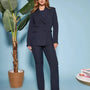 Pantalone a sigaretta in cady elasticizzato con bottoni in tinta DORABELLA