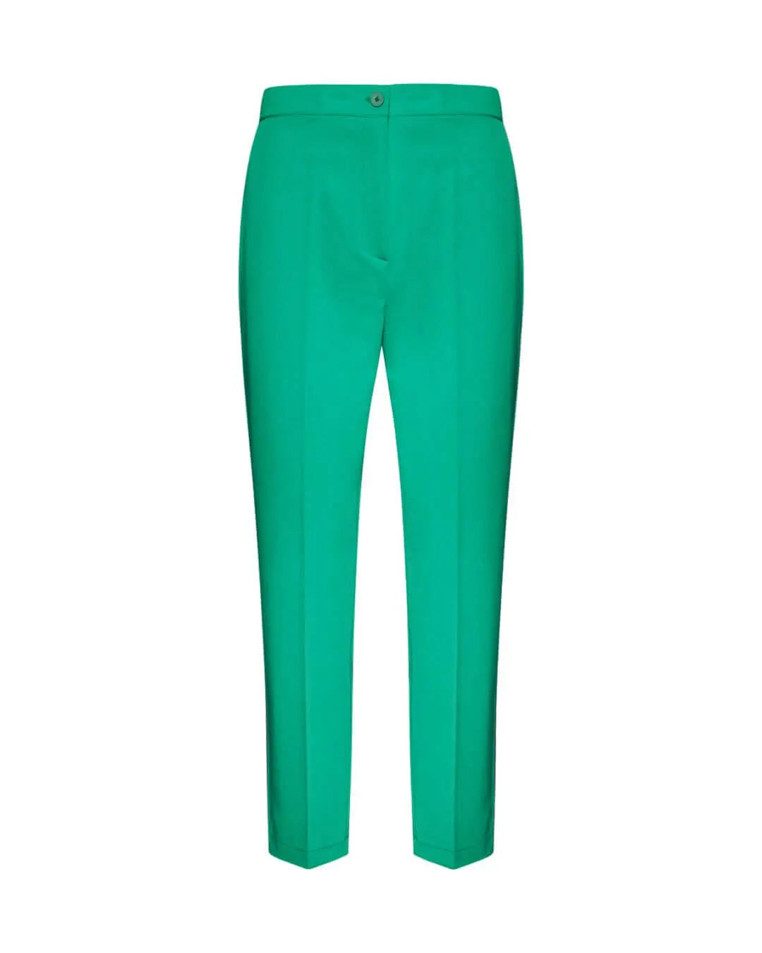 Pantalone a sigaretta in cady elasticizzato di misto viscosa tinta unita. VERDE BANDIERA DORABELLA