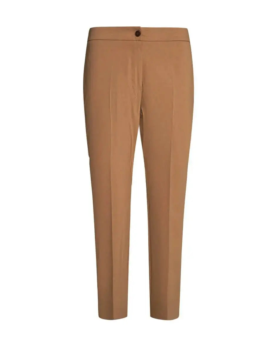 Pantalone a sigaretta in gabardine di misto viscosa elasticizzata SABBIA DORABELLA PIU'