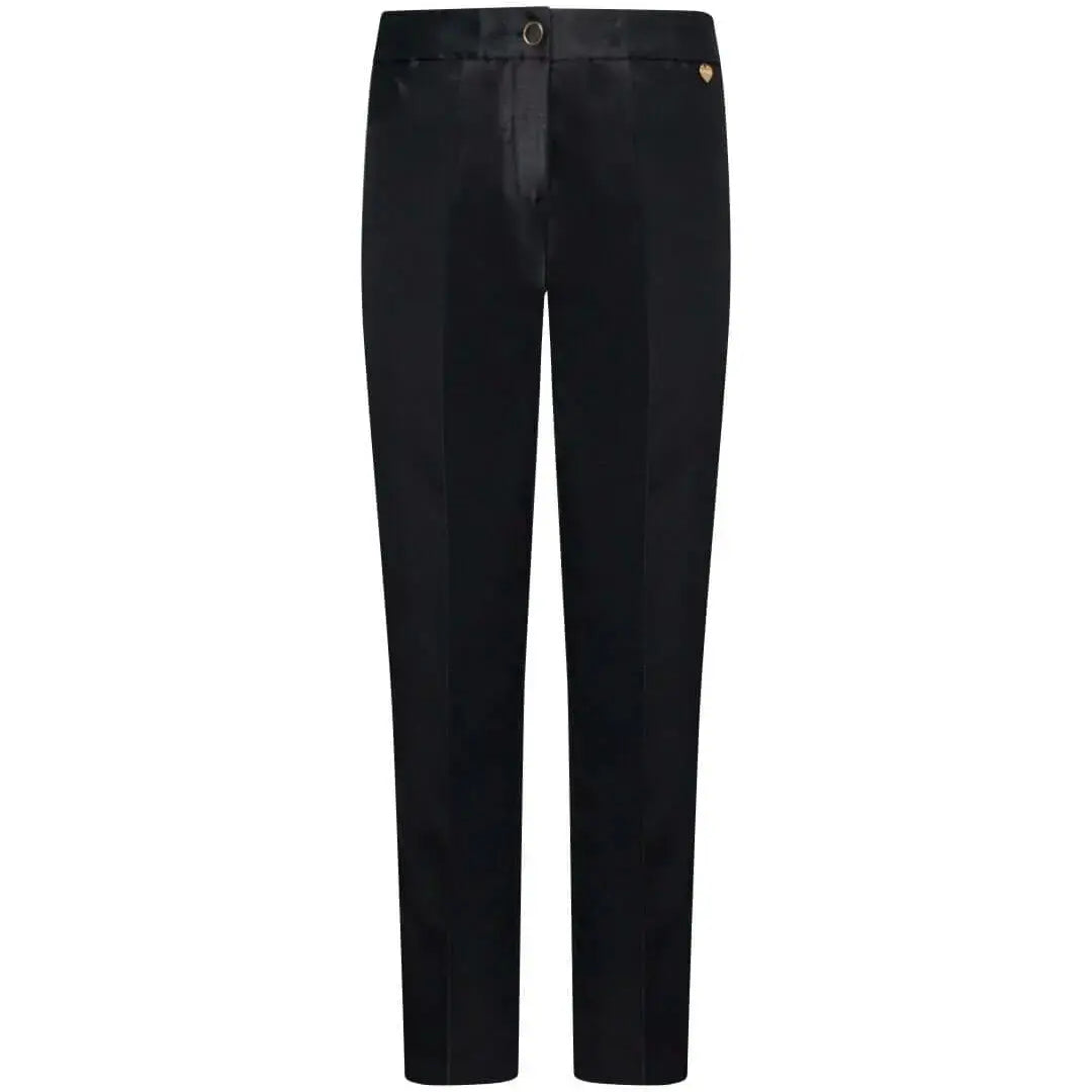 Pantalone a sigaretta in shantung con bottone rivestito NERO DORABELLA COUTURE XXL