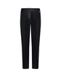Pantalone a sigaretta in shantung con bottone rivestito NERO DORABELLA COUTURE XXL