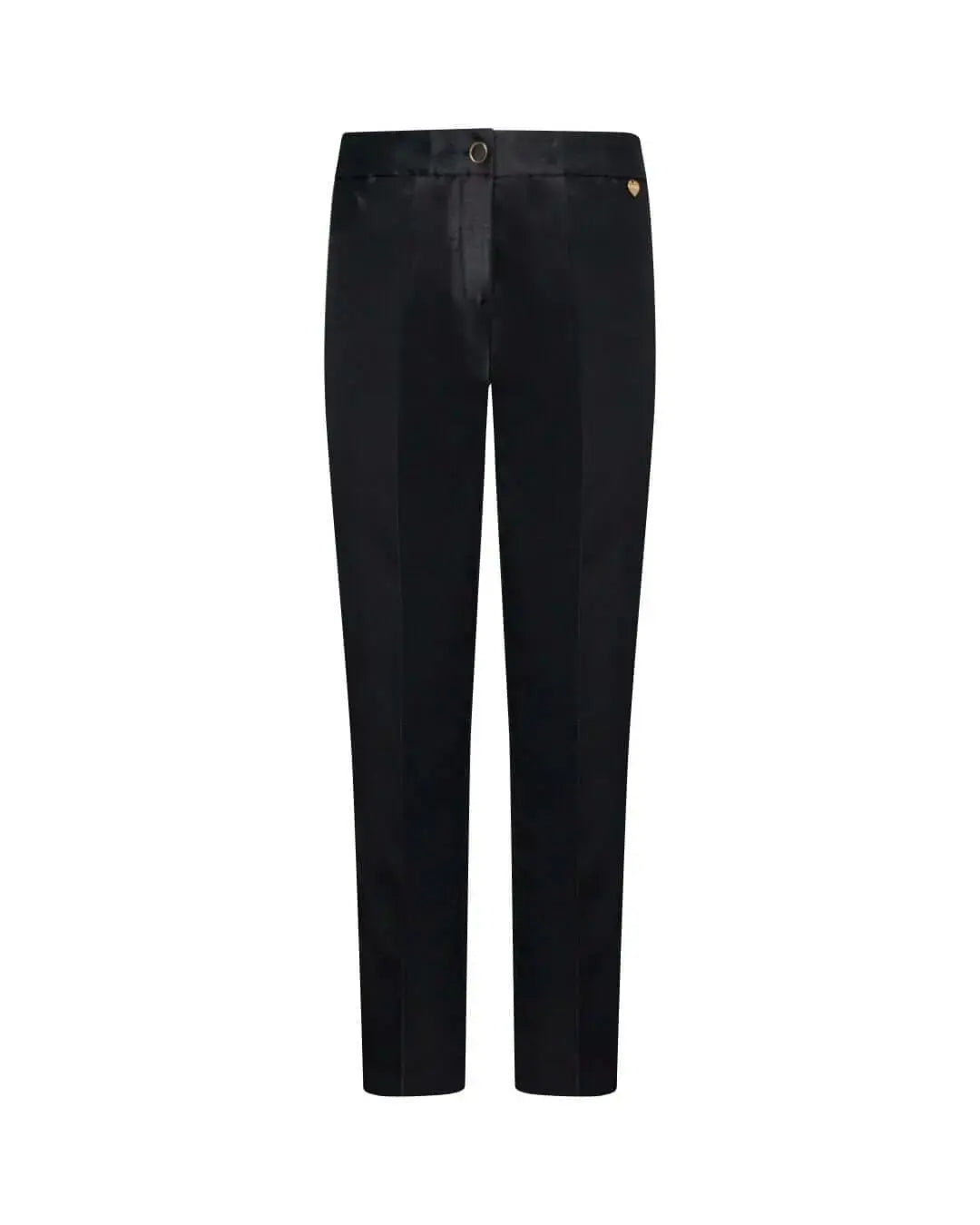 Pantalone a sigaretta in shantung con bottone rivestito NERO DORABELLA COUTURE XXL