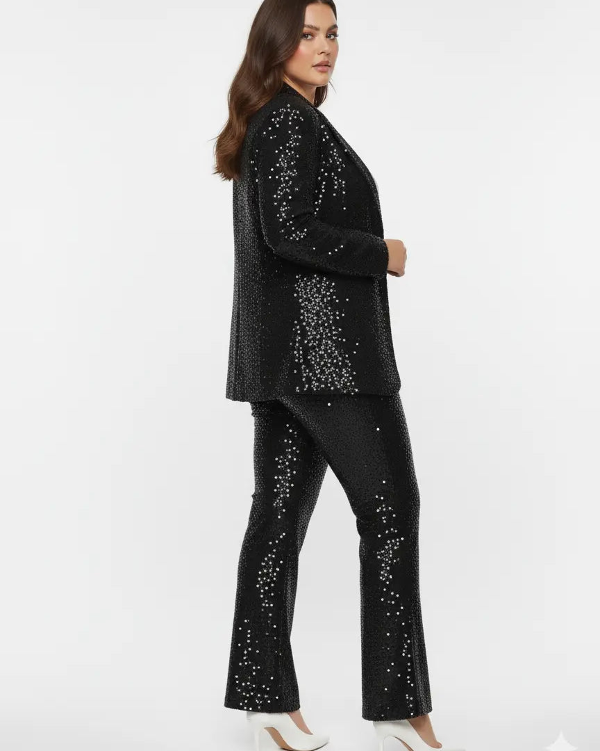 Pantalone a zampa in paillettes IRONICA