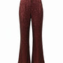 Pantalone a zampa in paillettes IRONICA M/L / Rosso