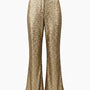 Pantalone a zampa in paillettes IRONICA M/L / Champagne