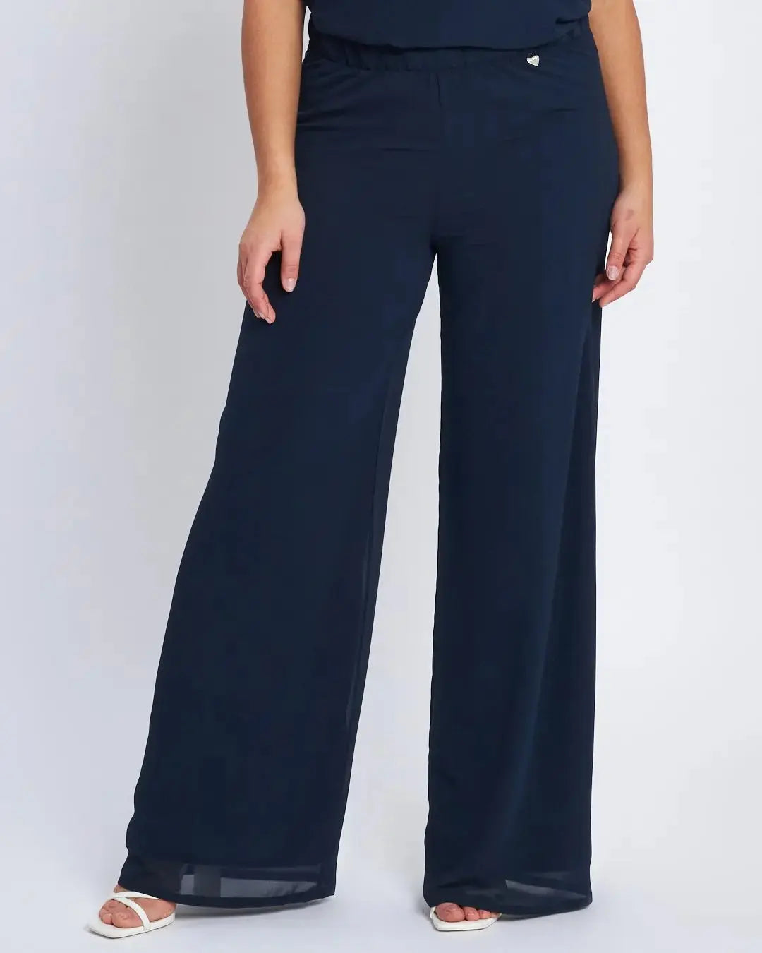 Pantalone ampio con bustino elastico BLU DORABELLA XXXL