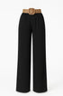 Pantalone ampio con cintura in raffia Unica by Dorabella Nero-Taglia-Unica-Curvy-fino-alla-54