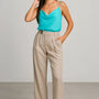 Pantalone ampio con doppia pinces e bustino con bottone allungato frontale Unica by Dorabella