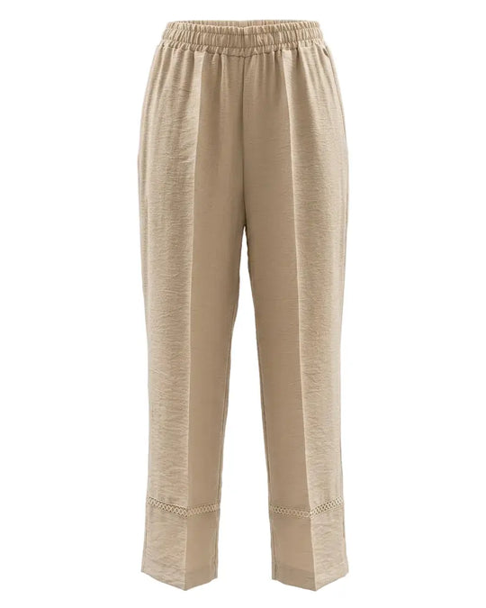 Pantalone ampio con passamaneria a rete sul fondo DORABELLA