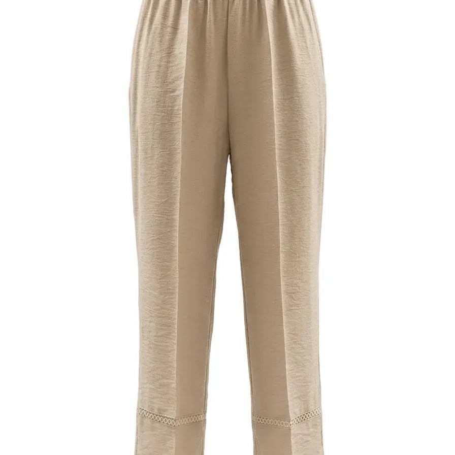 Pantalone ampio con passamaneria a rete sul fondo DORABELLA