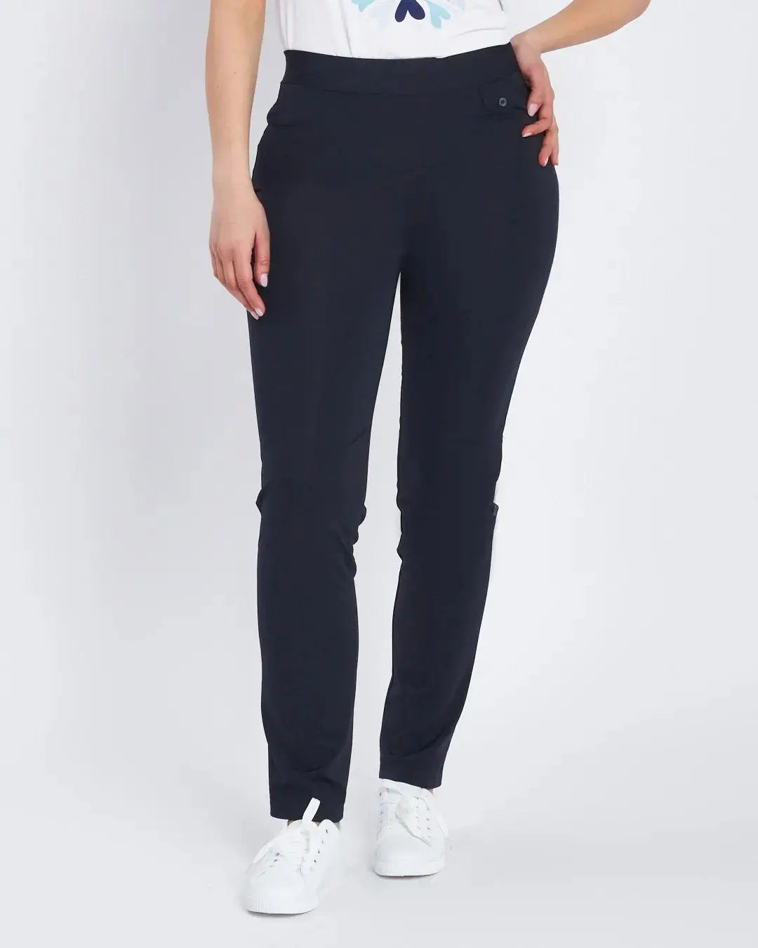 Pantalone basic con frisi posteriori BLU DORABELLA 54