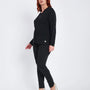 Pantalone basic con taglio push up posteriore NERO DORABELLA PIU'