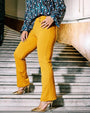Pantalone capri viscosa elasticizzata con bottoni SENAPE DORABELLA XXL