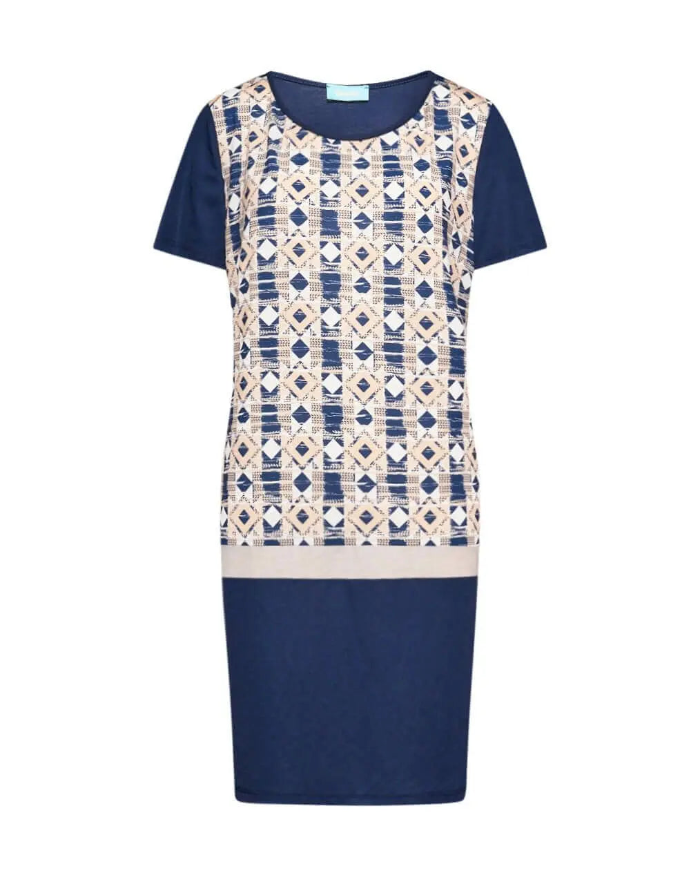 Pantalone capri zampetta in misto viscosa elasticizzata con fantasia a righe jacquard. BLU DORABELLA XXL