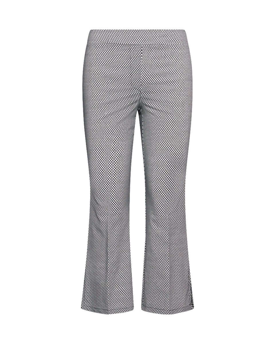 Pantalone capri zampetta in misto viscosa elasticizzata con fantasia maiolica. NERO DORABELLA