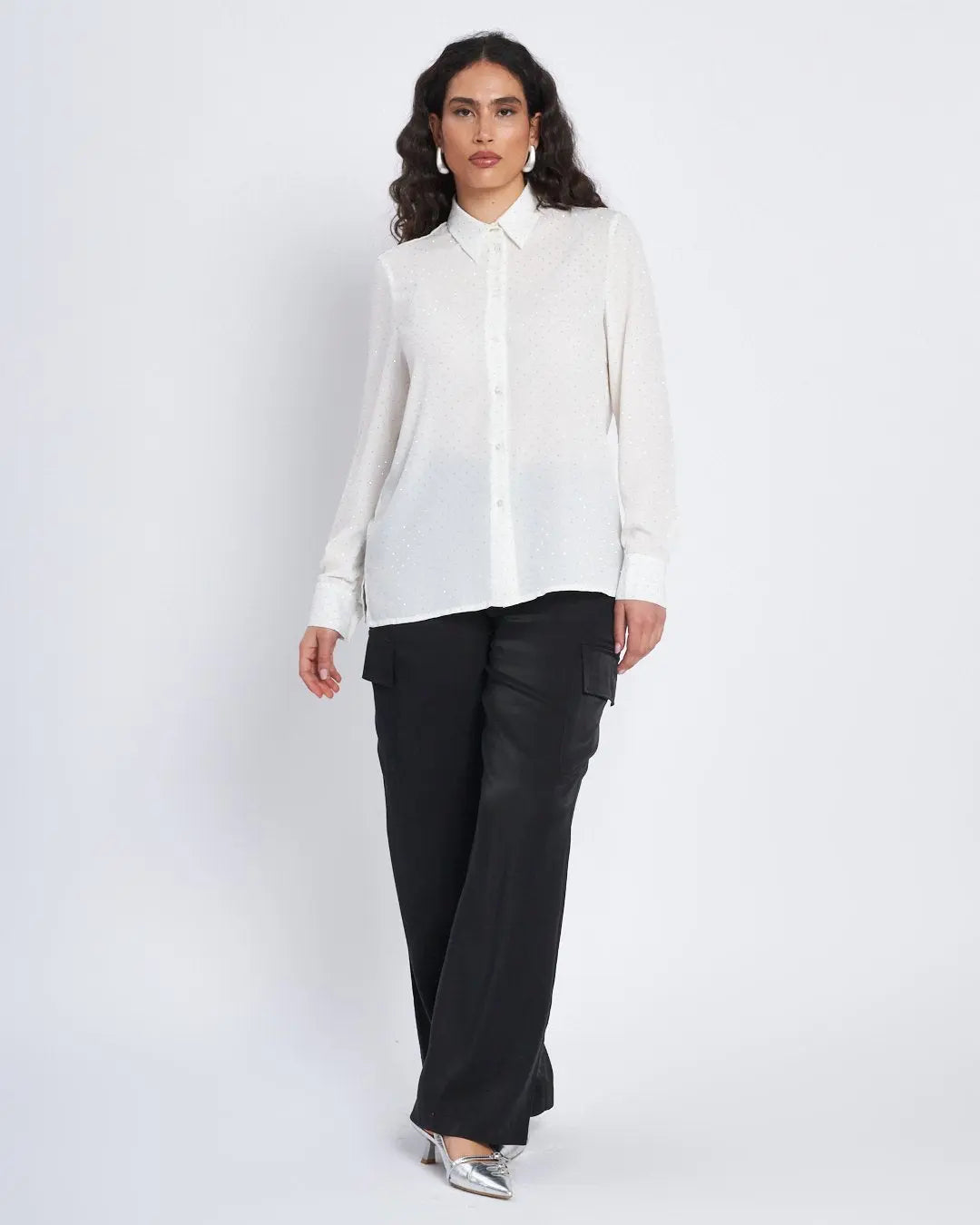 Pantalone cargo con tasconi in tessuto soft touch NERO DORABELLA