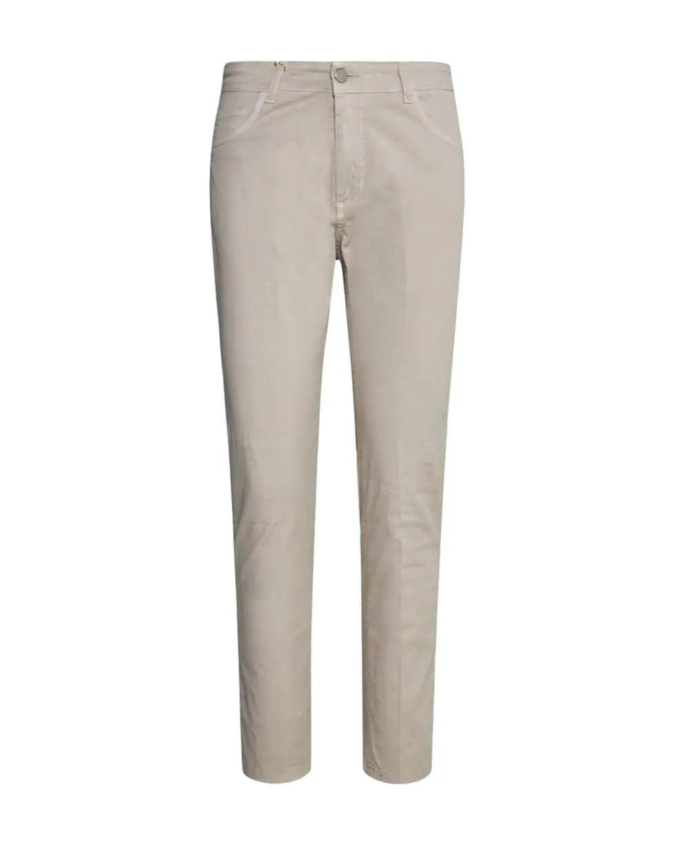 Pantalone cinque tasche a sigaretta in twill di cotone elasticizzato SABBIA DORABELLA